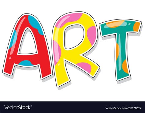 Font design for word art in colorful color Vector Image