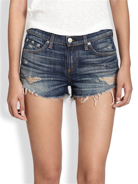 Lyst - Rag & Bone Sheffield Cutoff Denim Shorts in Blue