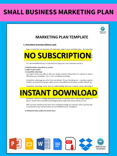 Marketing Plan For Small Business Template – PARAHYENA