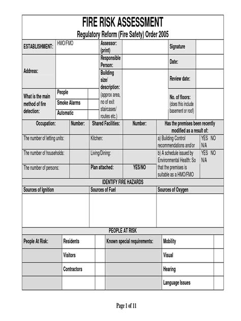 Fire Safety Risk Assessment Form | PDF | Fire Safety | Firefighting