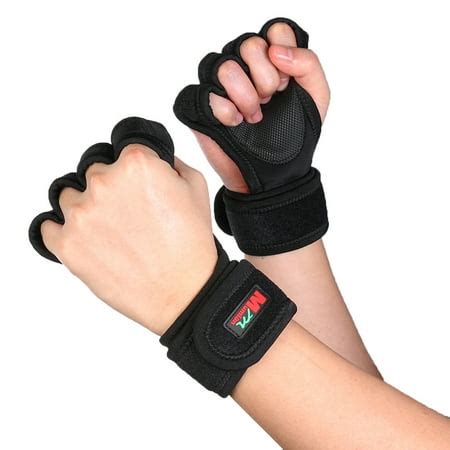 Weight Lifting Gloves Wrist Wraps Protection Fitness Gloves for Pull ...