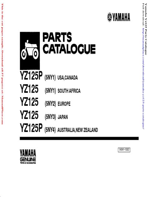 Yamaha Yz125 Parts Catalogue | PDF | Vehicles | Motor Vehicle