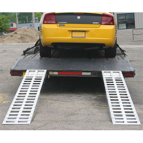 Aluminum Hook End Car Trailer Ramps - 94" L x 15" W | Discount Ramps