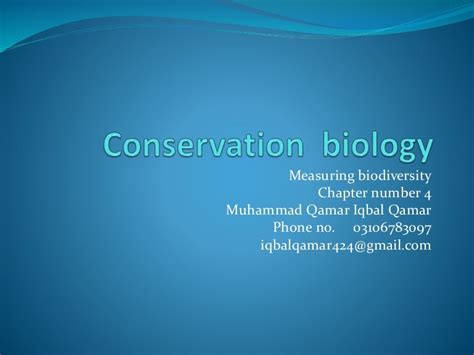 Conservation biology 4