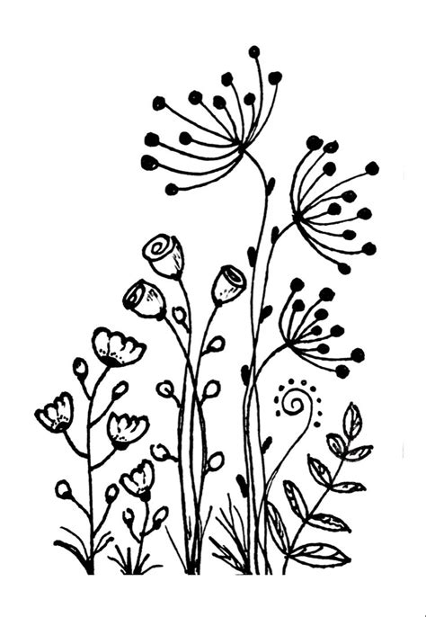 Doodle Flowers Sketch | Black and white doodle, Flower drawing, Flower ...