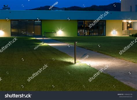 Modern Bollard Light Night Modern Architectural Stock Photo 1436452139 ...