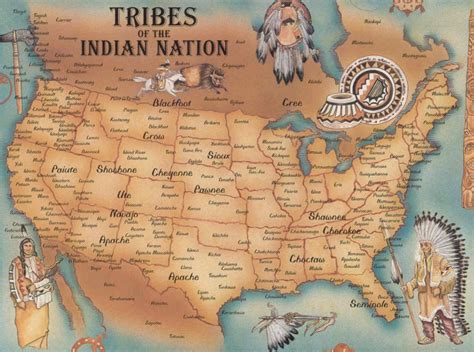 Native American Tribes Map of North America – Travel Around The World ...