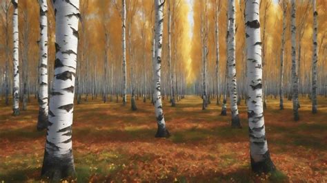 Premium AI Image | Birch grove in autumn