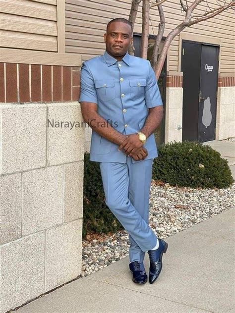 Handmade Decent Blue Safari Suit for Men for Wedding and - Etsy