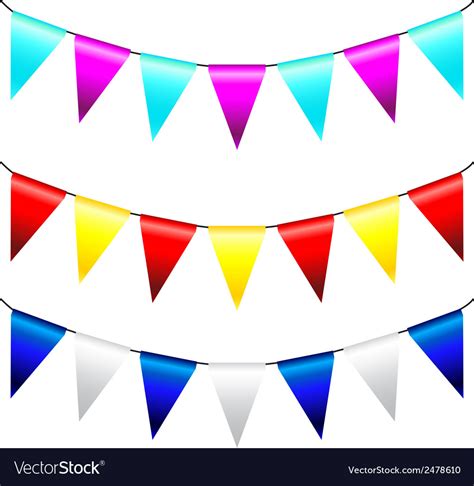 Multi colored triangular flags Royalty Free Vector Image