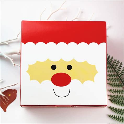 14x14x5cm Christmas Sweet Box - Santa Cookie Retail Gift Xmas Packaging ...