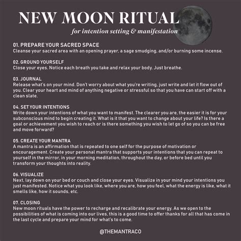 A NEW MOON RITUAL FOR INTENTION SETTING AND MANIFESTATION | New moon ...