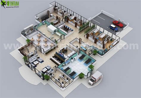 3D Hospital Floor Plan Layout Design by Yantram 3d floor plan software ...