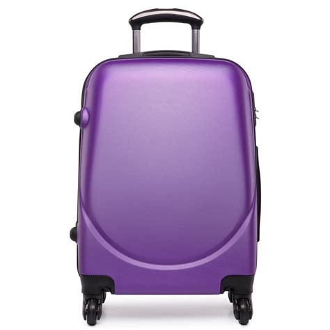 L1602L - 20" Hard Shell 4 Wheel Spinner Suitcase ABS Cabin Luggage Purple