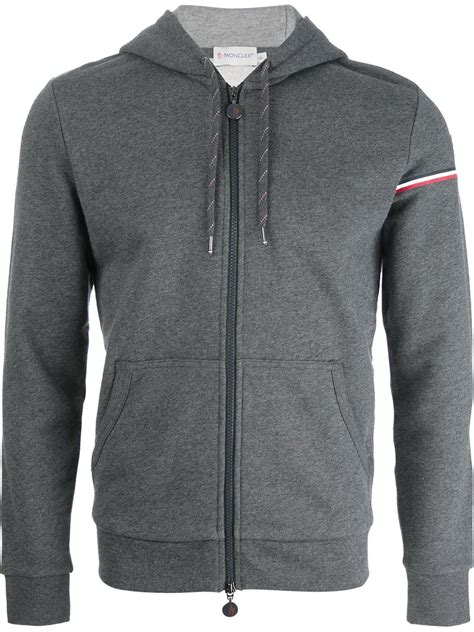 Moncler Zip Hoodie in Gray for Men (grey) | Lyst