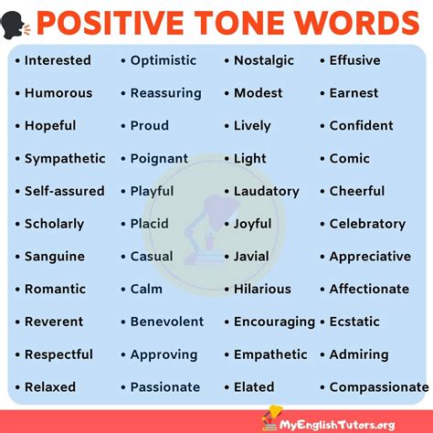 List of TONE Words: 40+ Positive Tone Words to Describe Tone in English ...