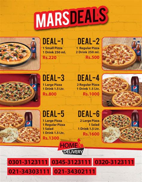 Pizza Mars Menu, Deals and Number - Restaurant Menu