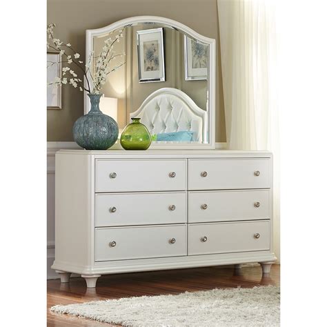 Liberty Furniture Stardust Contemporary Glam 6 Drawer Dresser and ...