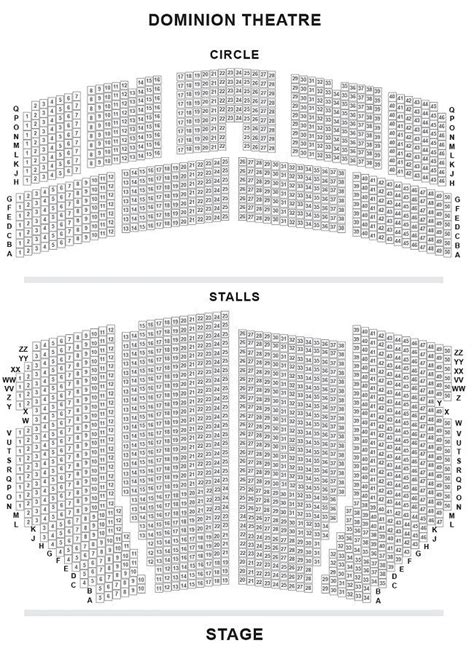 Dominion Theatre Seating Plan for Grease Musical