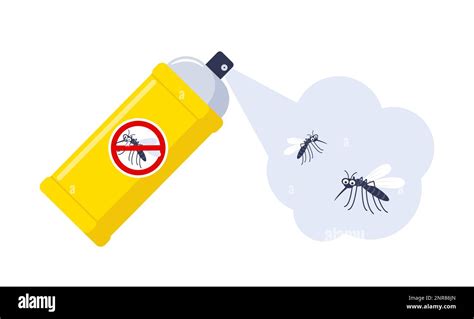 Spraying insecticide on mosquitoes. Pest control. Aerosol for bug bite ...