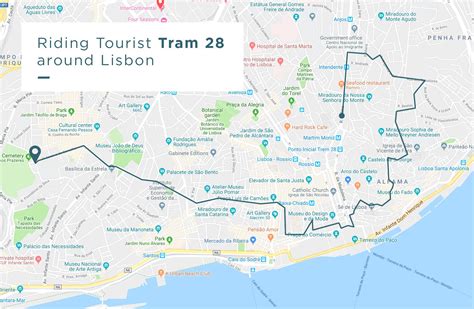 Lisbon Tram 28 Route Map Stops