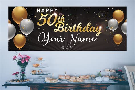 50th Birthday Banner, Personalized Custom Birthday Banner, Adult 50th ...