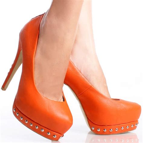 beautiful shoes | Orange shoes, Heels, Womens stilettos