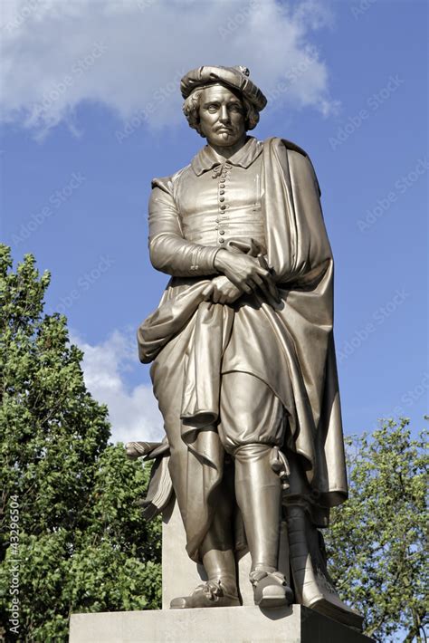 Statue Of Rembrandt, Amsterdam, Holland Stock Photo | Adobe Stock