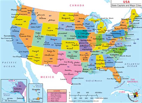 State Capitals and Major Cities USA Diagram | Quizlet