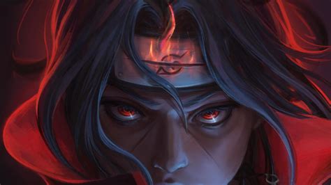 Itachi Uchiha With Red Eyes And Wearing Red Dress HD Anime Wallpapers ...