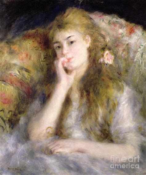 Young Woman Seated Painting by Pierre Auguste Renoir - Pixels