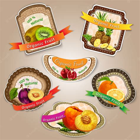 Premium Vector | Fantastic fruit labels