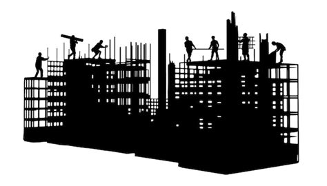 Premium Vector | Silhouette of engineer and construction team working ...