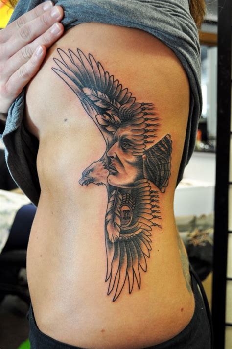 american eagle tattoos for women | Tattoo of an eagle and Indian Face ...