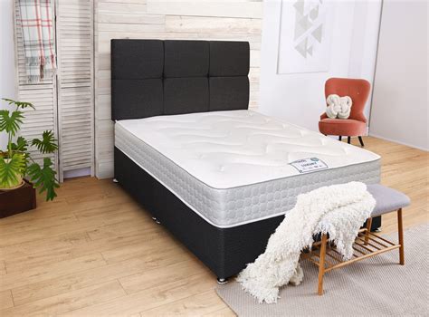 DFI Black Charcoal Elegance Divan Bed Set with Mattress Option