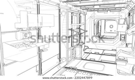 Interior Space Station Elements This Images Stock Vector (Royalty Free ...