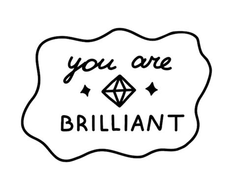 Premium Vector | You are brilliant handwritten lettering phrase about ...