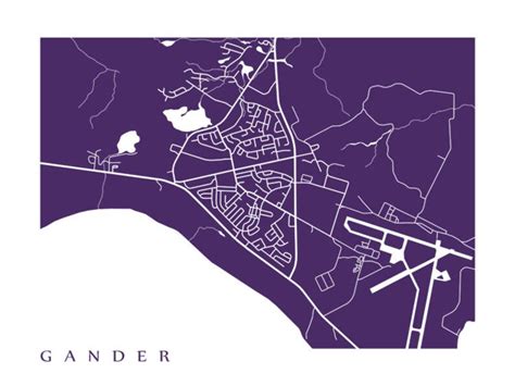 Gander Map Newfoundland Poster | Etsy