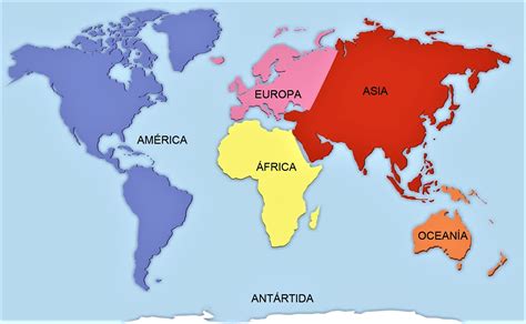 Mapa de continentes 】» Con Nombres | Mudo | En blanco | Imprimir