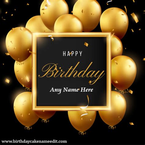 Happy Birthday Balloons Wish Card With Name Pic