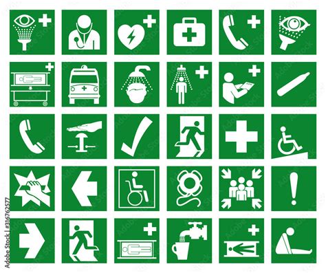 Set Of Safety Condition Collection Symbol Sign, Vector Illustration ...