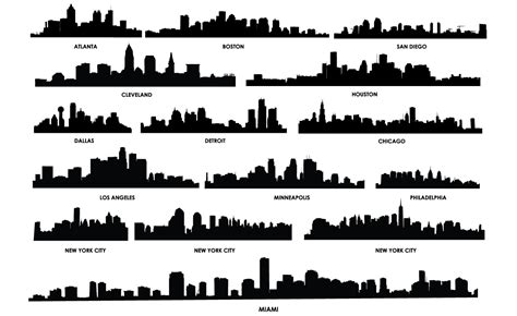 City Skyline Vector Pack for Adobe Illustrator - Our City Skyline ...