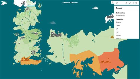 Game Of Thrones Map Of Westeros And Essos Game Of Thrones Game Of ...