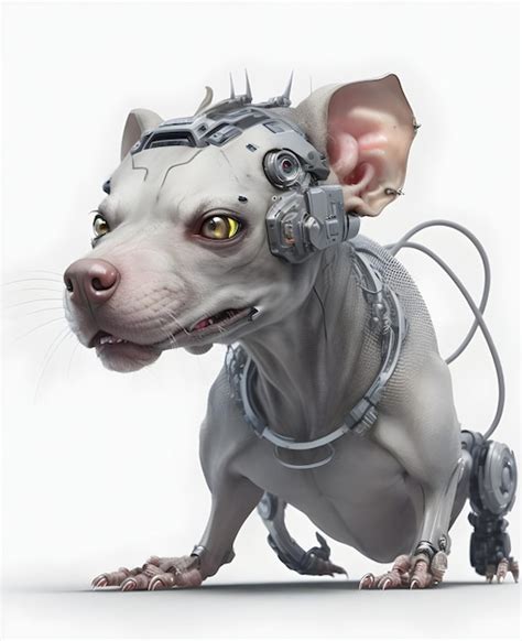 Premium AI Image | Robot rat dog hybrid design nft art style