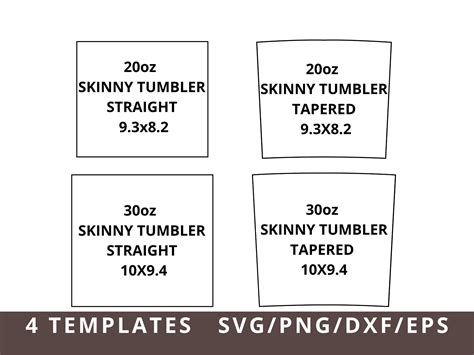 20oz Skinny Tumbler Template Tapered Straight Tumbler Template - Etsy ...