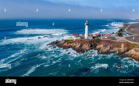 Aerial view of Pigeon Point Lighthouse in California Stock Photo - Alamy