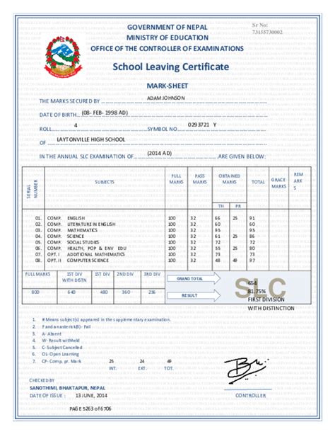 (DOC) NEPALESE MARK SHEET MODEL | Biraj Bakhati - Academia.edu