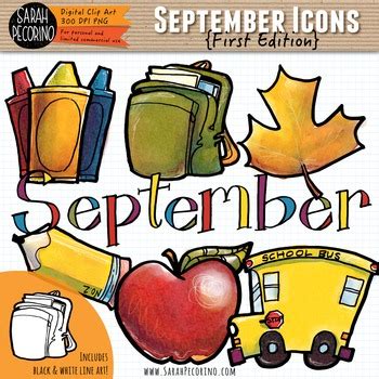 September Clip Art {First Edition} by Sarah Pecorino Illustration