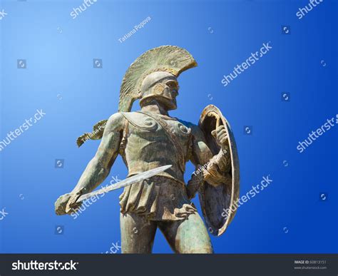 Statue Of King Leonidas In Sparta, Greece - History Background Stock ...