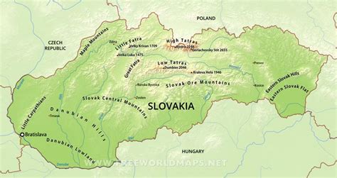 Slovakia Physical Map